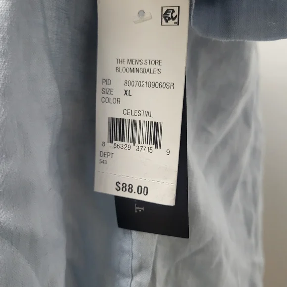 Bloomingdale's Men's Store 100% Short Sleeve Linen Shirt. Size XL. NWT $88 - Picture 10 of 10